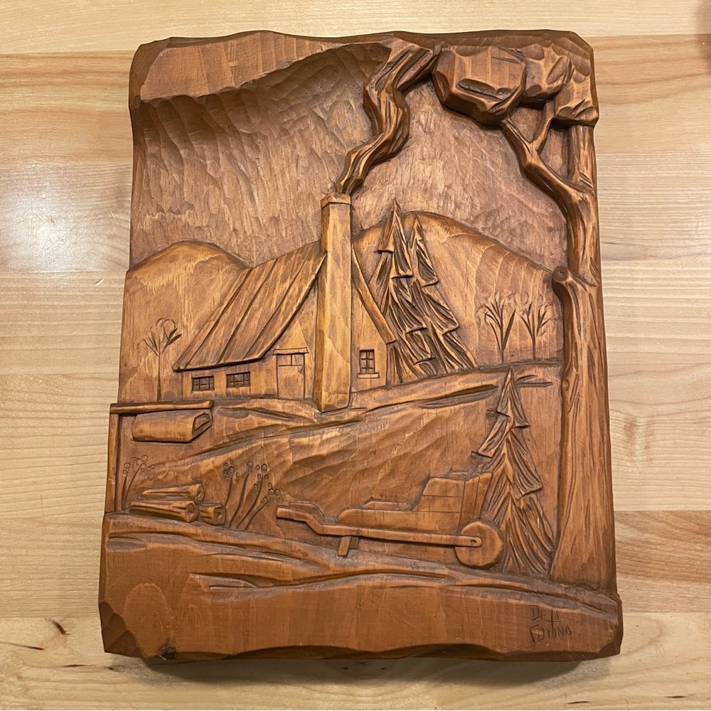 Original Wooden Carved Wall Art from Quebec